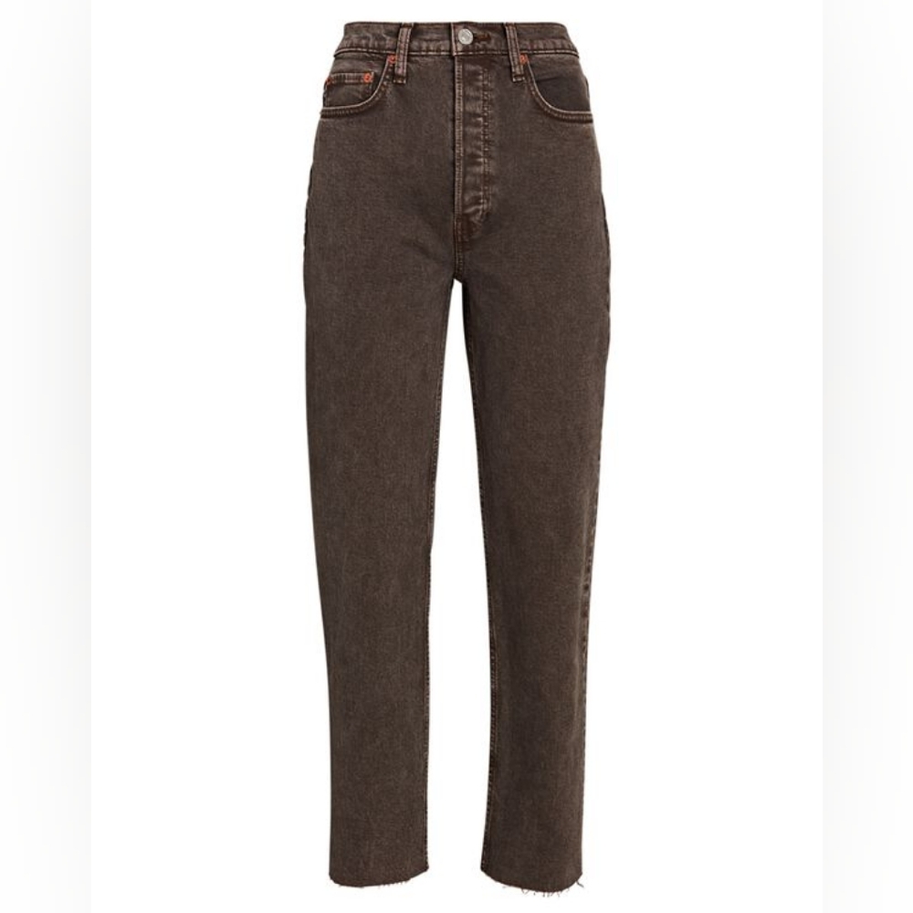 Re/Done High Rise Dark Brown Jeans